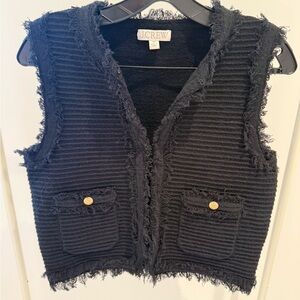 J.Crew Black Frayed Edge Vest